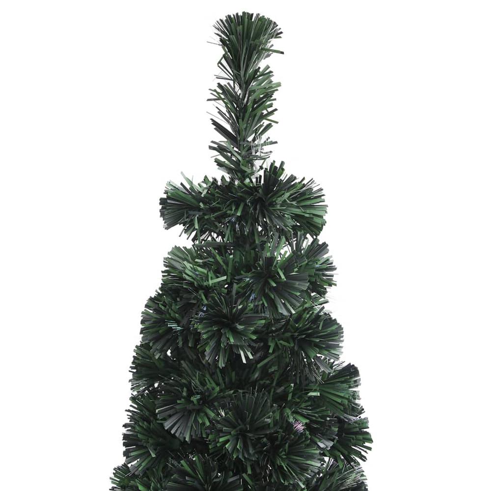 vidaXL Artificial Slim Christmas Tree with Stand 70.9" Fiber Optic. Picture 5