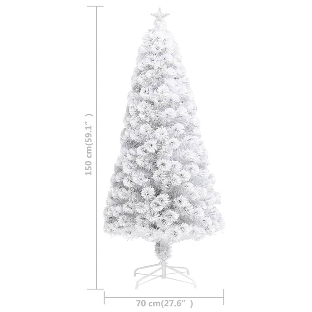 vidaXL Artificial Christmas Tree with LED White 59.1" Fiber Optic. Picture 9
