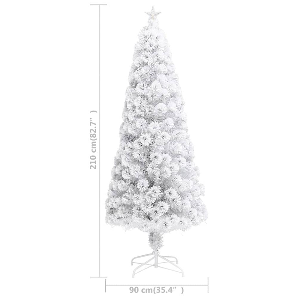 vidaXL Artificial Christmas Tree with LED White 82.7" Fiber Optic. Picture 9