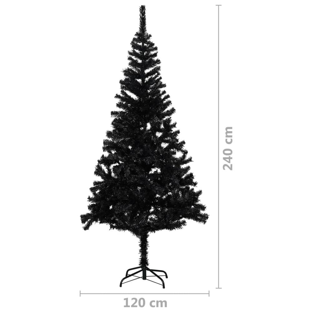 vidaXL Artificial Christmas Tree with Stand Black 94.5" PVC. Picture 5