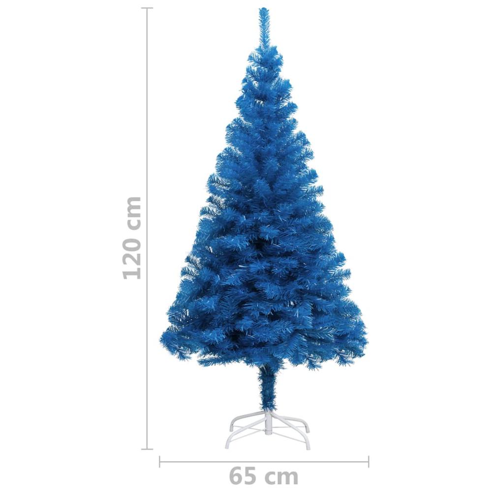 vidaXL Artificial Christmas Tree with Stand Blue 47.2" PVC. Picture 5