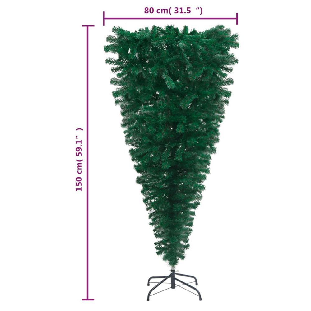vidaXL Upside-down Artificial Christmas Tree with Stand Green 59.1". Picture 5