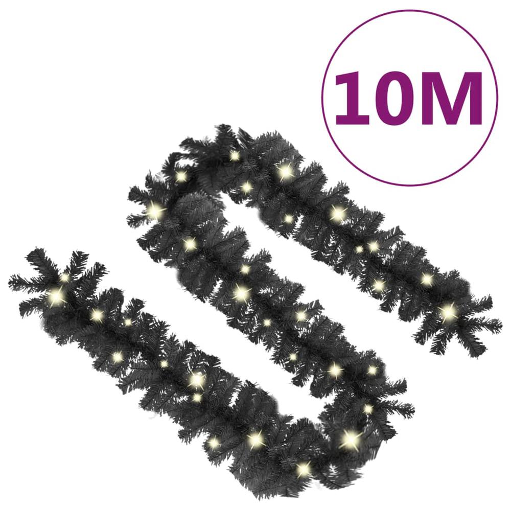 vidaXL Christmas Garland with LED Lights 393.7" Black. Picture 7