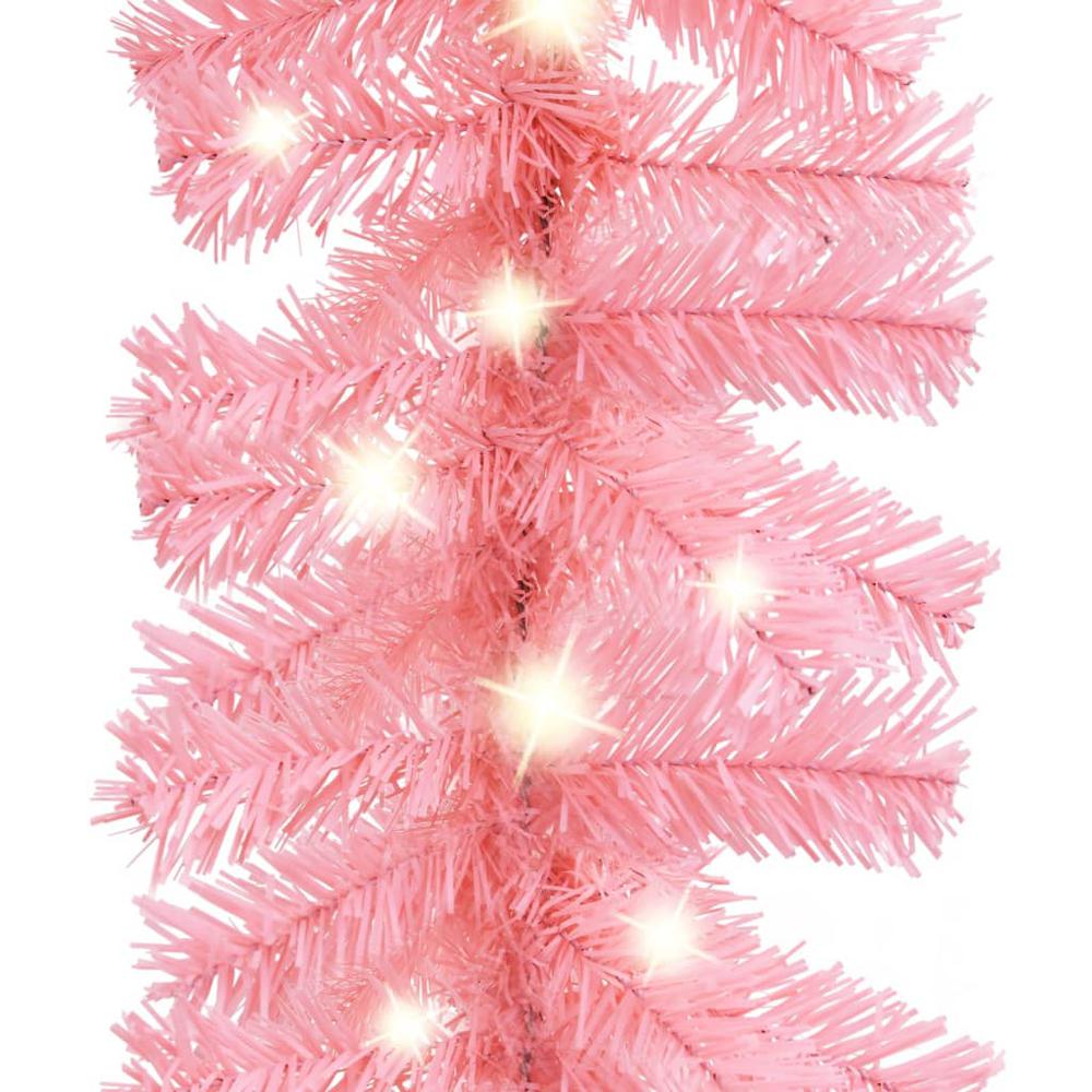 vidaXL Christmas Garland with LED Lights 393.7" Pink. Picture 5