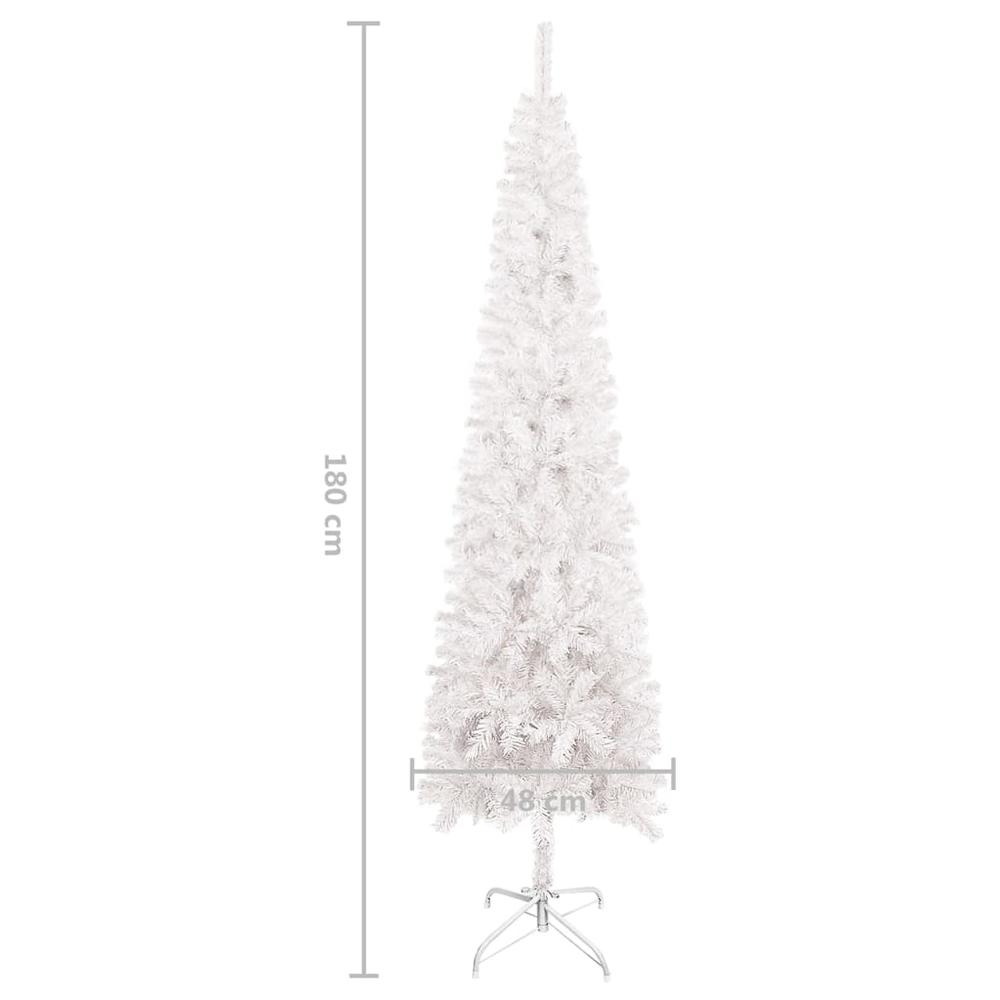 vidaXL Slim Christmas Tree White 70.9". Picture 6