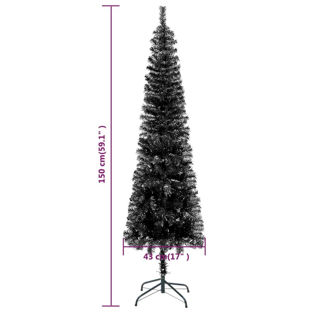 vidaXL Slim Christmas Tree Black 59.1". Picture 6