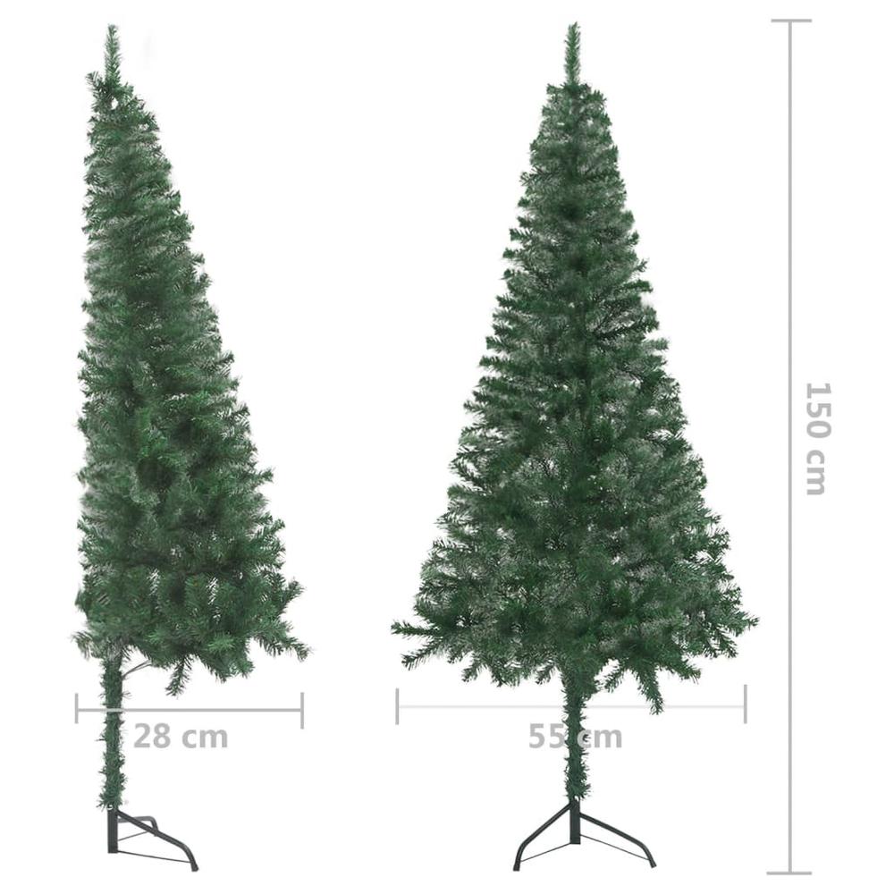 vidaXL Corner Artificial Christmas Tree Green 59.1" PVC. Picture 8