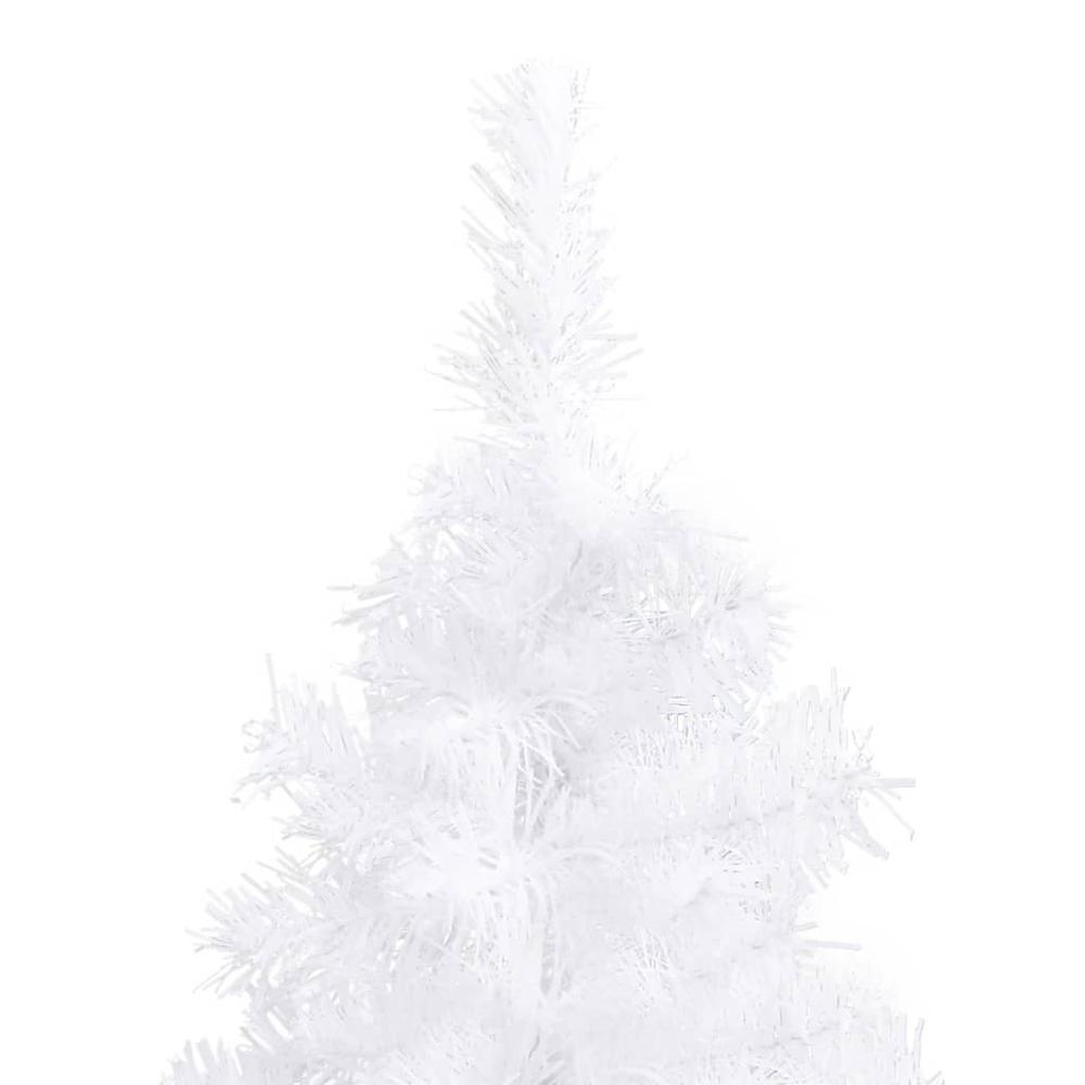 vidaXL Corner Artificial Christmas Tree White 59.1" PVC. Picture 6