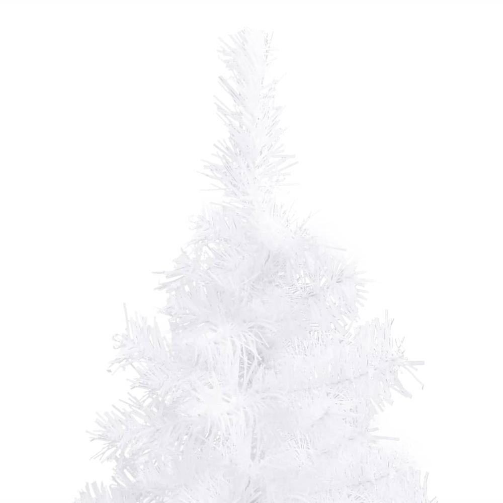 vidaXL Corner Artificial Christmas Tree White 82.7" PVC. Picture 6