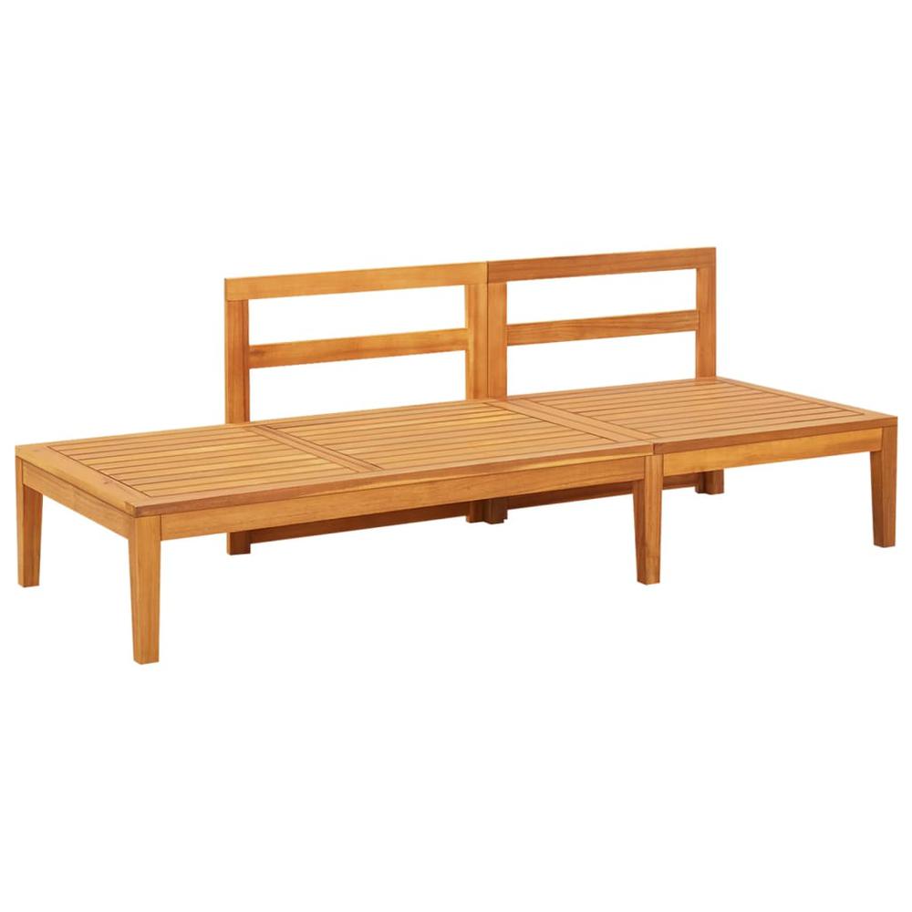 vidaXL Patio Bench with Table Dark Gray Cushions Solid Acacia Wood. Picture 5