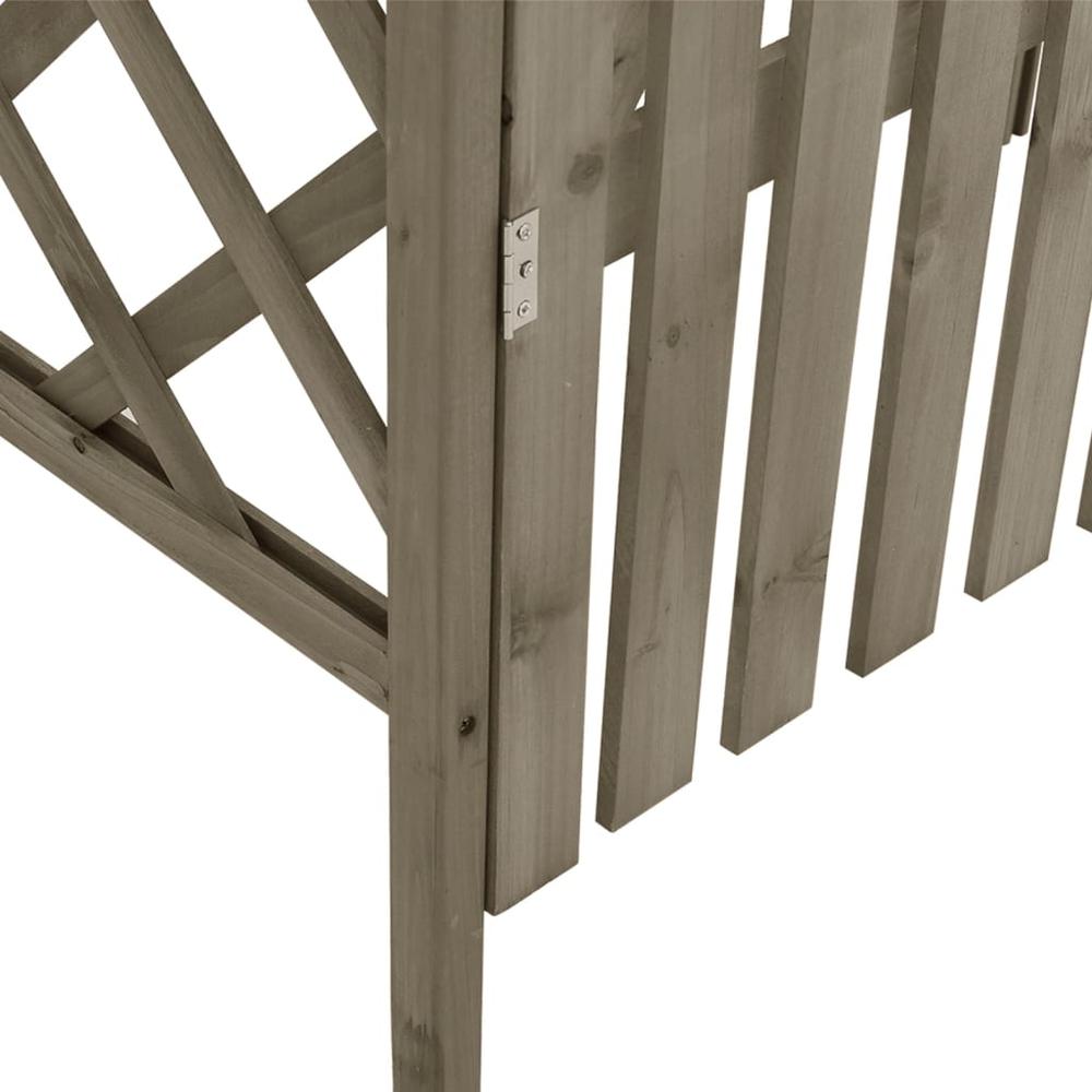 vidaXL Pergola with Gate 45.7"x15.7"x80.3" Gray Solid Firwood. Picture 5