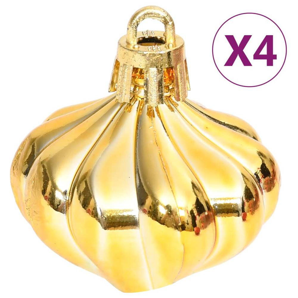 vidaXL 70 Piece Christmas Bauble Set Gold and Red. Picture 10