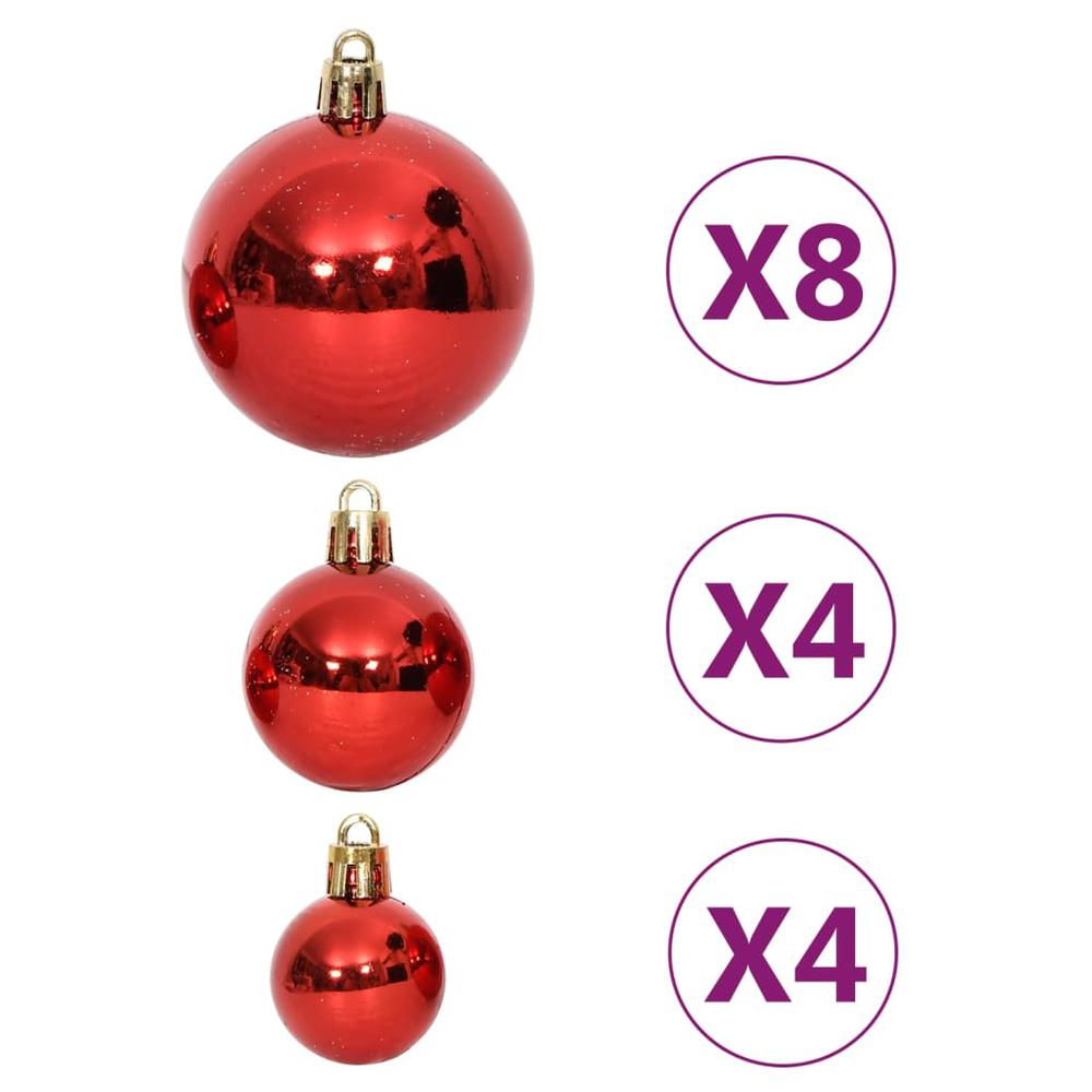 64 Piece Christmas Bauble Set Red and White. Picture 6