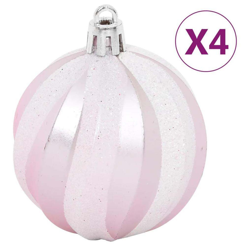 108 Piece Christmas Bauble Set White and Pink. Picture 5