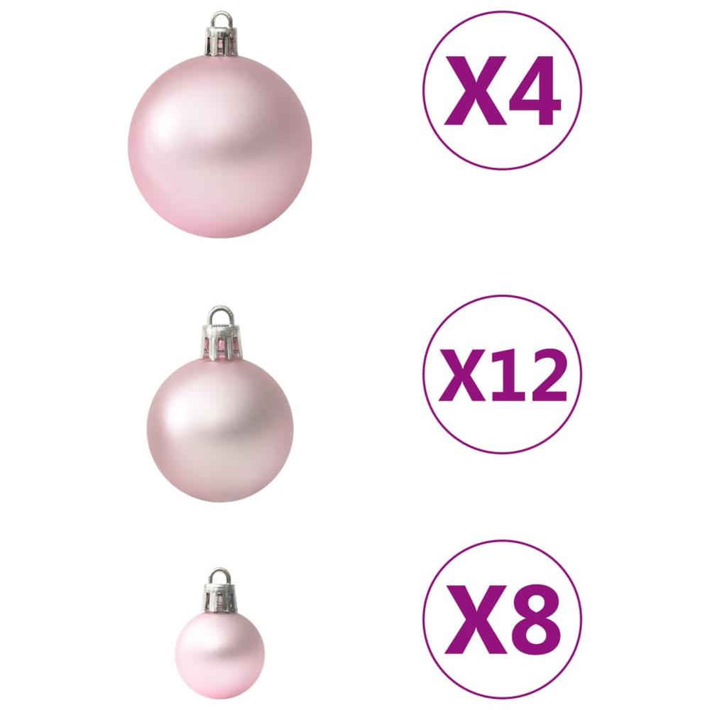 vidaXL 100 Piece Christmas Ball Set Pink. Picture 5