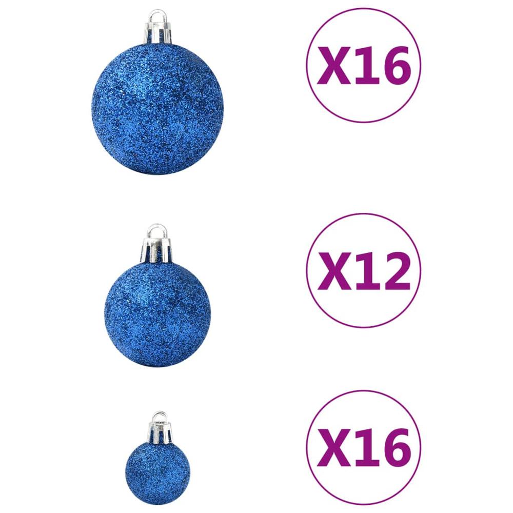 vidaXL 100 Piece Christmas Ball Set Blue. Picture 5