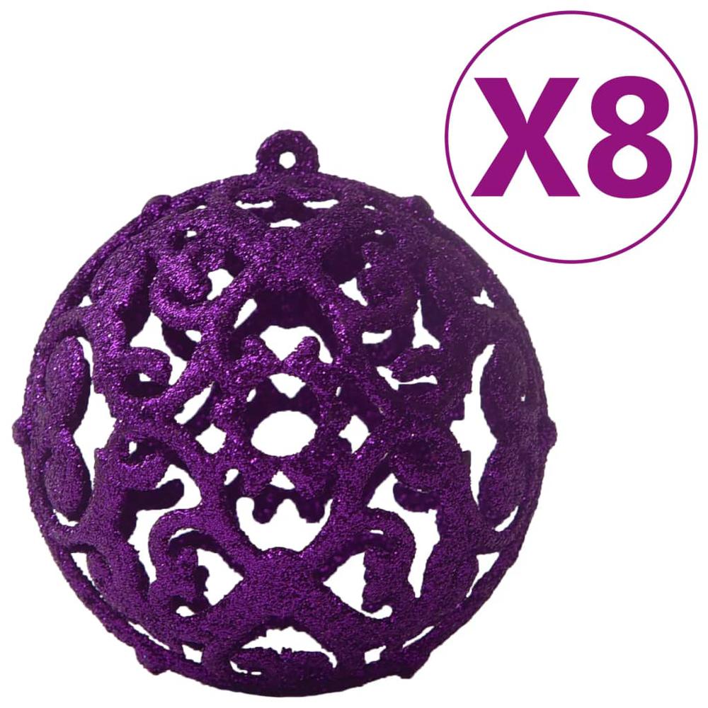 vidaXL 100 Piece Christmas Ball Set Purple. Picture 5