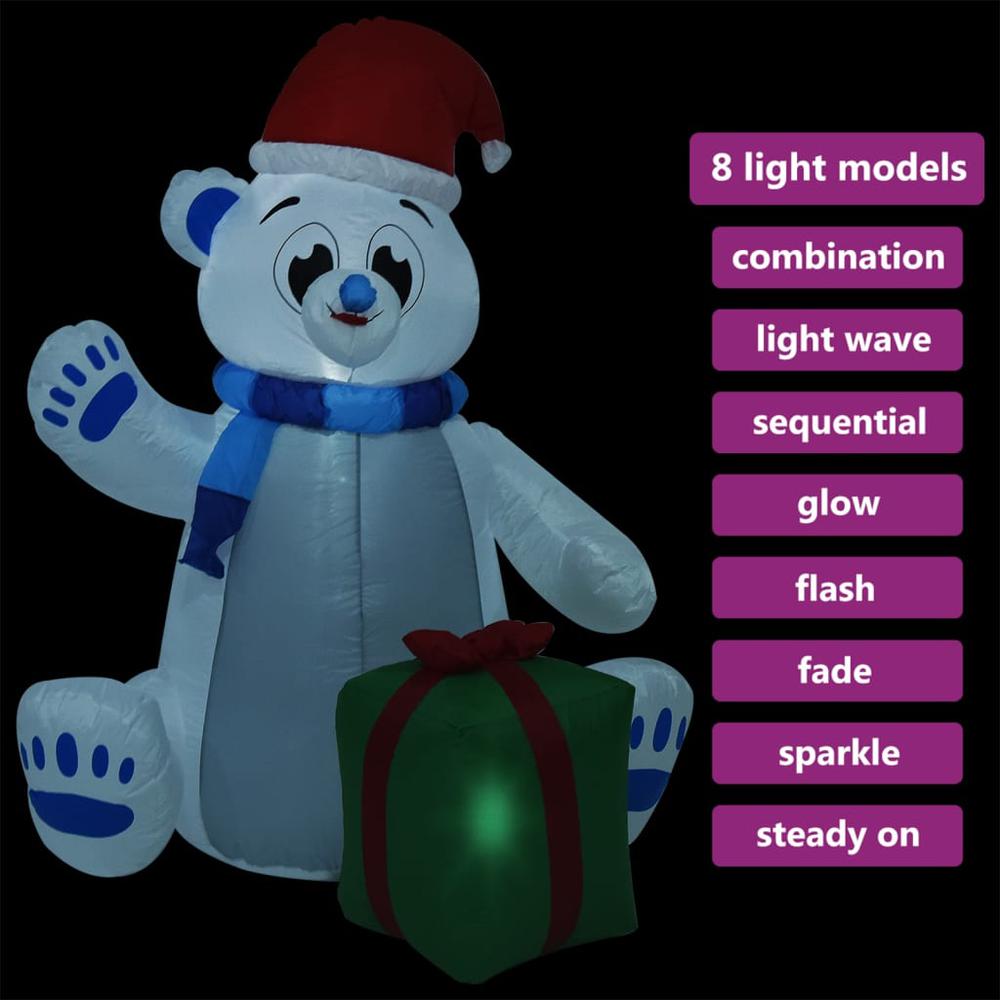 vidaXL Christmas Inflatable Polar Bear LED Indoor and Outdoor 5.9'. Picture 5