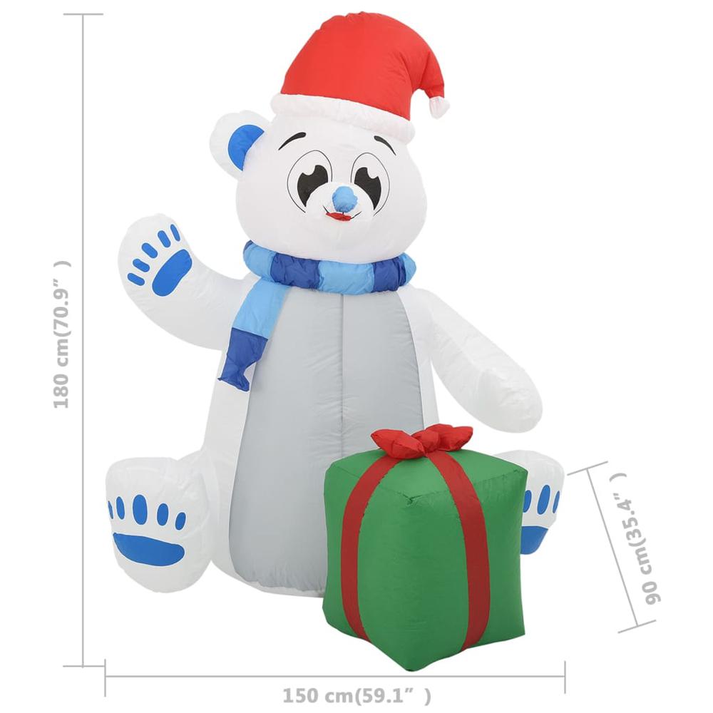 vidaXL Christmas Inflatable Polar Bear LED Indoor and Outdoor 5.9'. Picture 8
