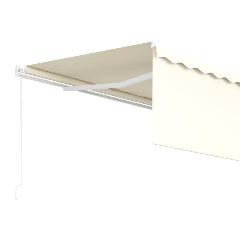 vidaXL Manual Retractable Awning with Blind 13.1'x9.8' Cream, 3069297. Picture 5