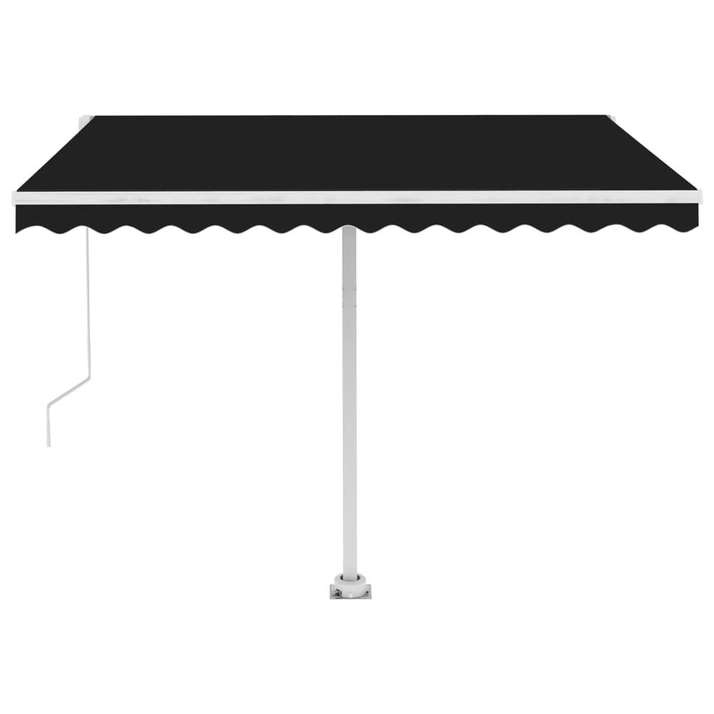 vidaXL Freestanding Manual Retractable Awning 118.1"x98.4" Anthracite, 3069499. Picture 5