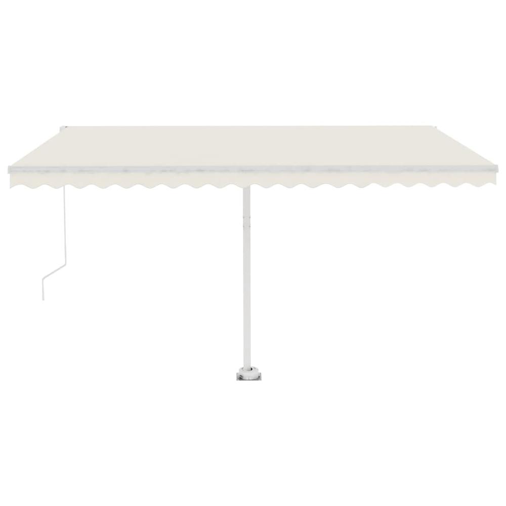vidaXL Freestanding Manual Retractable Awning 157.5"x118.1" Cream, 3069537. Picture 5