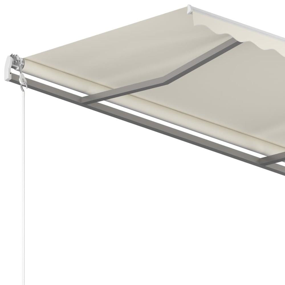 vidaXL Manual Retractable Awning with Posts 9.8'x8.2' Cream, 3069897. Picture 6