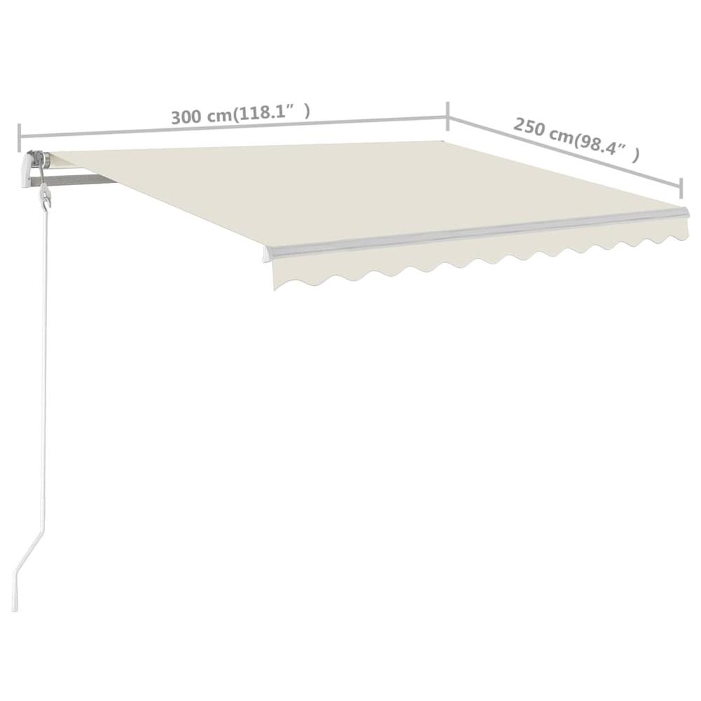 vidaXL Manual Retractable Awning with Posts 9.8'x8.2' Cream, 3069897. Picture 10
