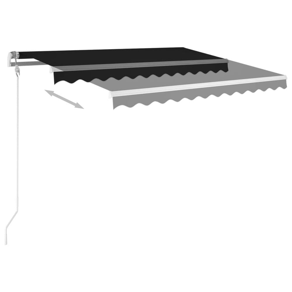 vidaXL Manual Retractable Awning with Posts 9.8'x8.2' Anthracite, 3069899. Picture 5