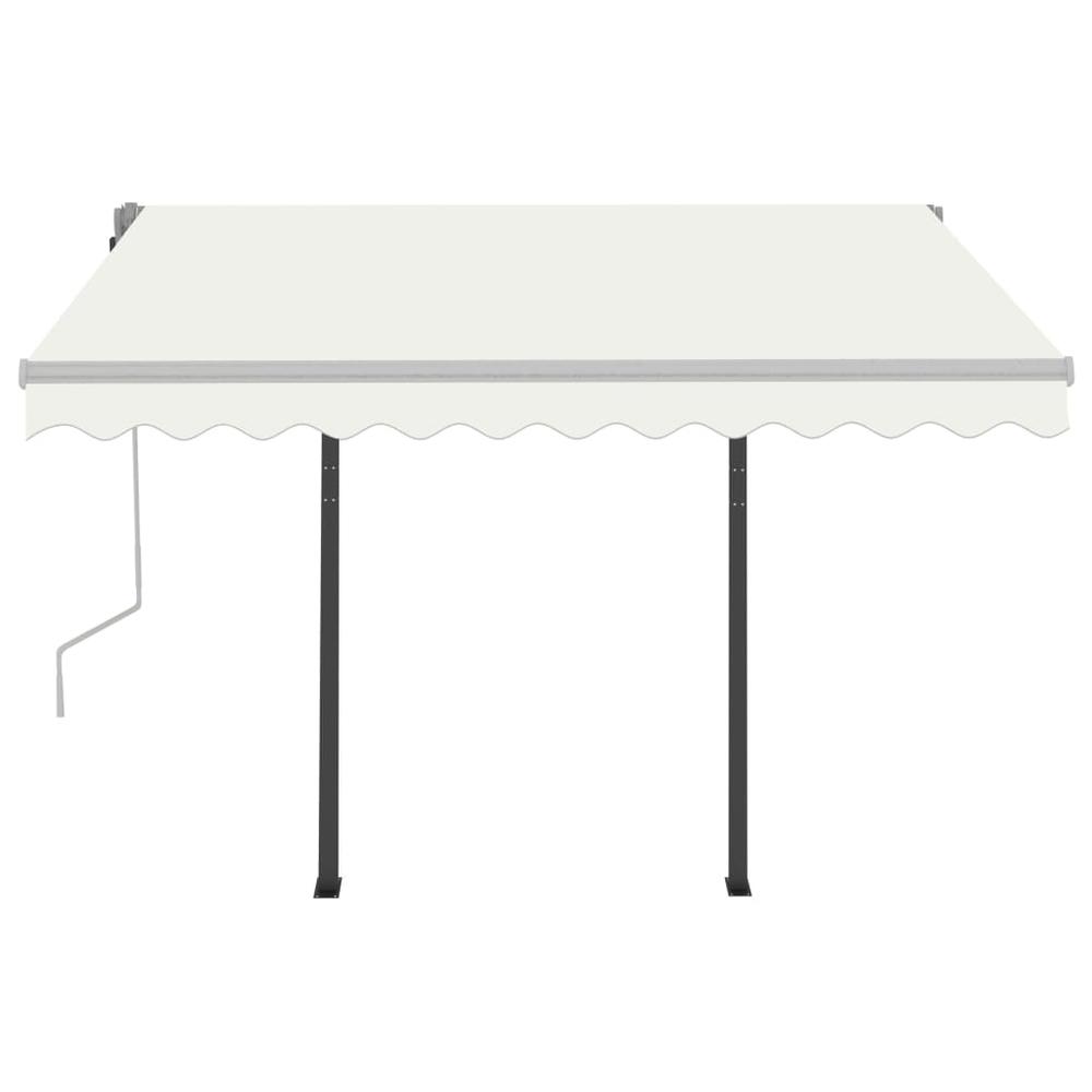 vidaXL Manual Retractable Awning with Posts 9.8'x8.2' Cream, 3070097. Picture 5