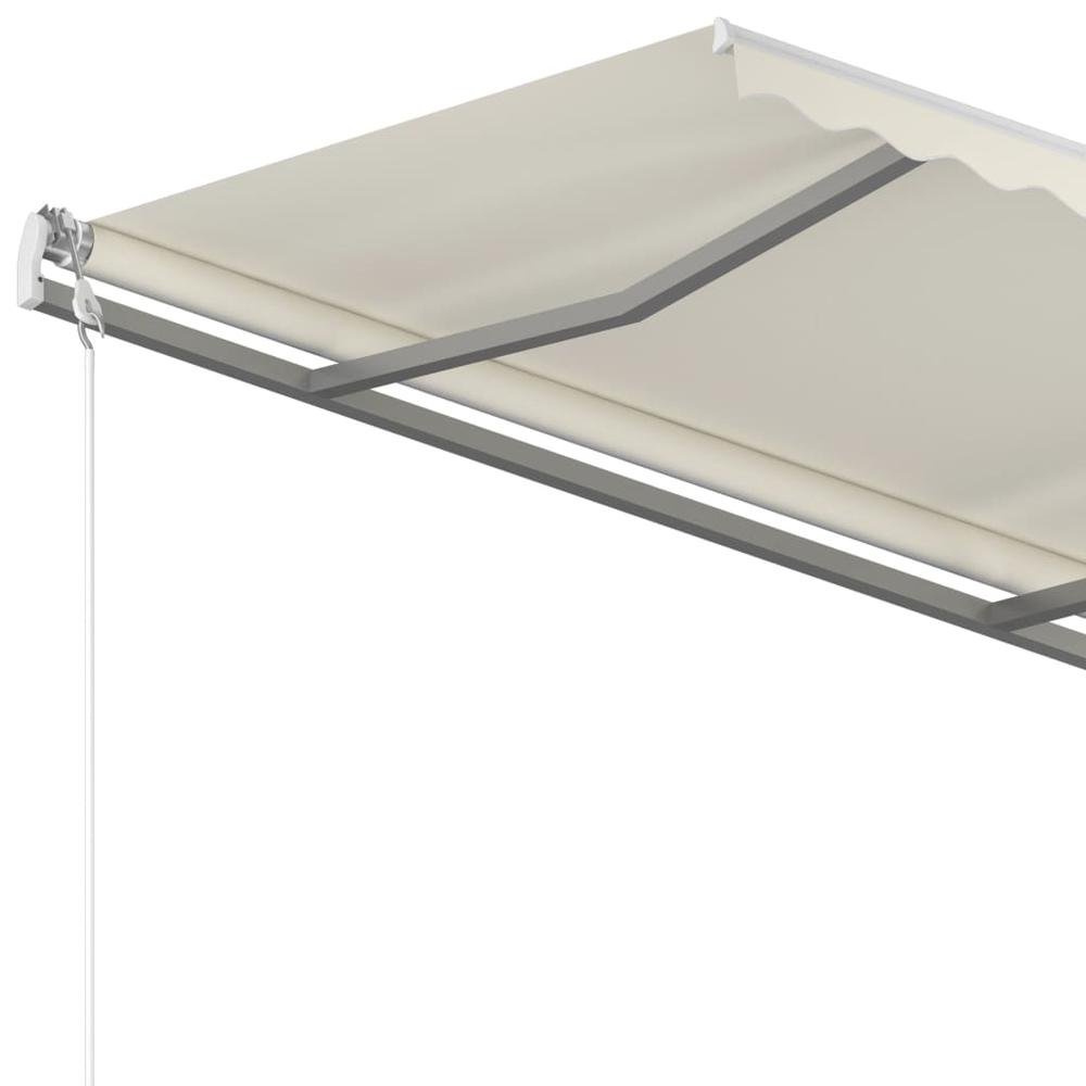 vidaXL Manual Retractable Awning with Posts 9.8'x8.2' Cream, 3070097. Picture 7