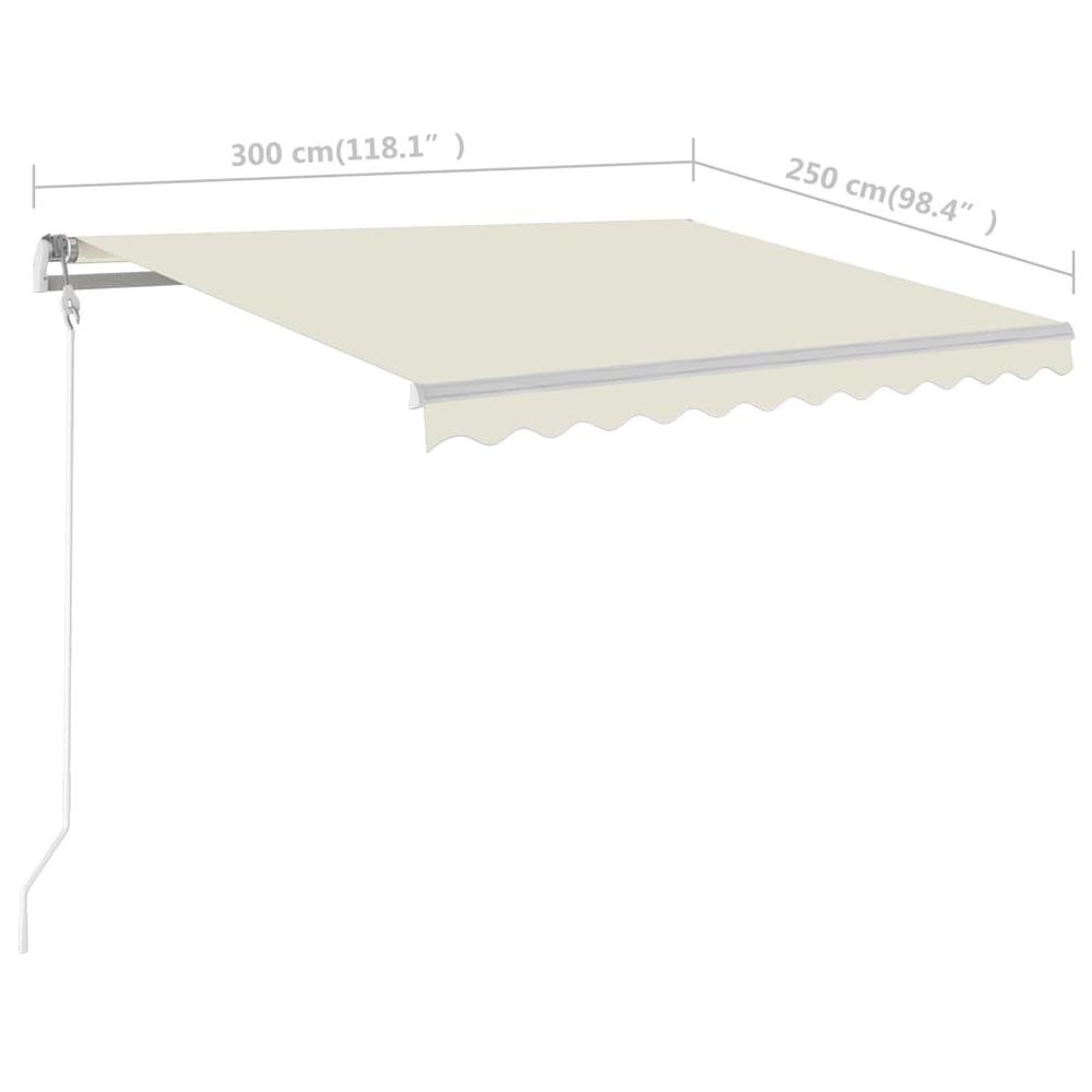 vidaXL Manual Retractable Awning with Posts 9.8'x8.2' Cream, 3070097. Picture 10