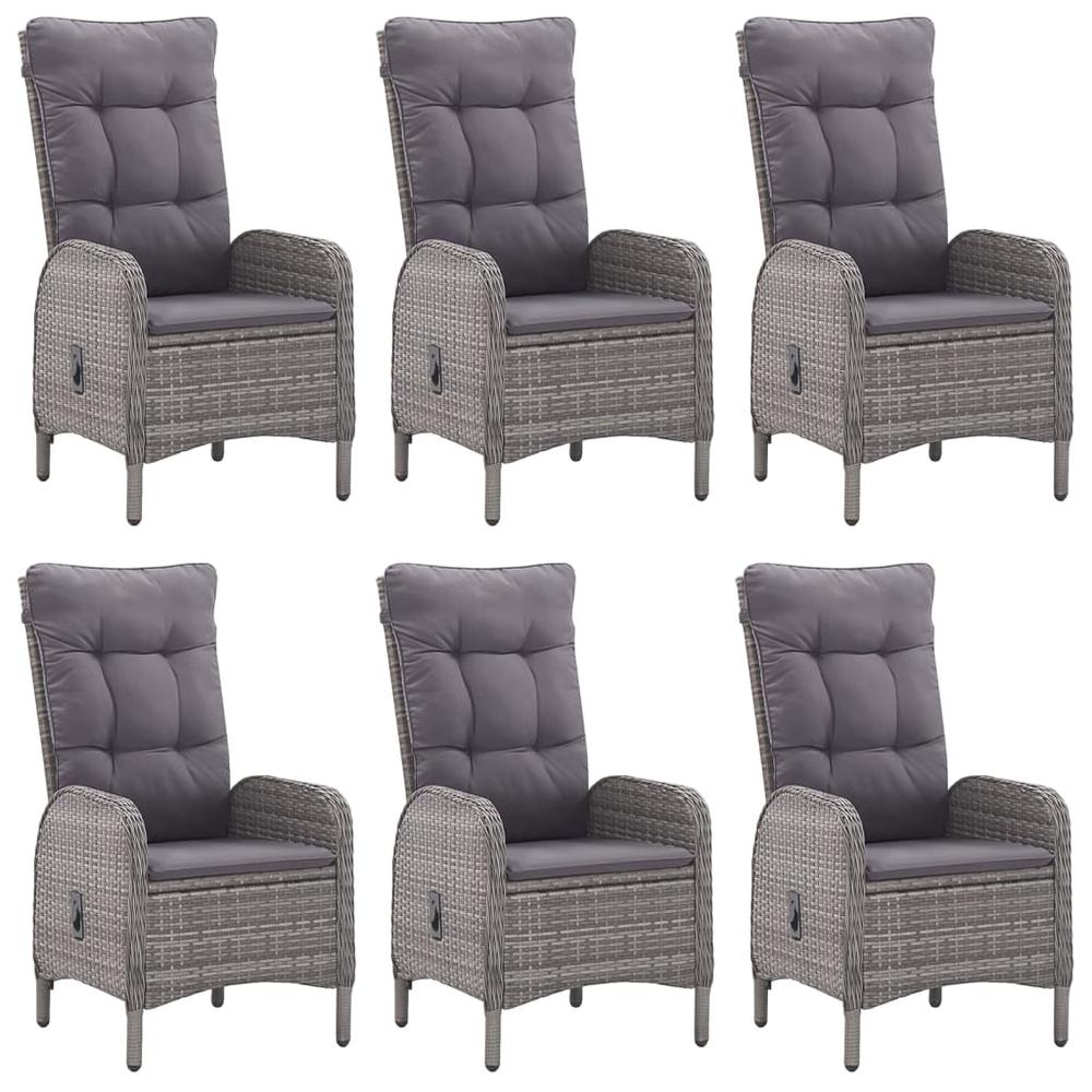 7 Piece Patio Dining Set Gray. Picture 4