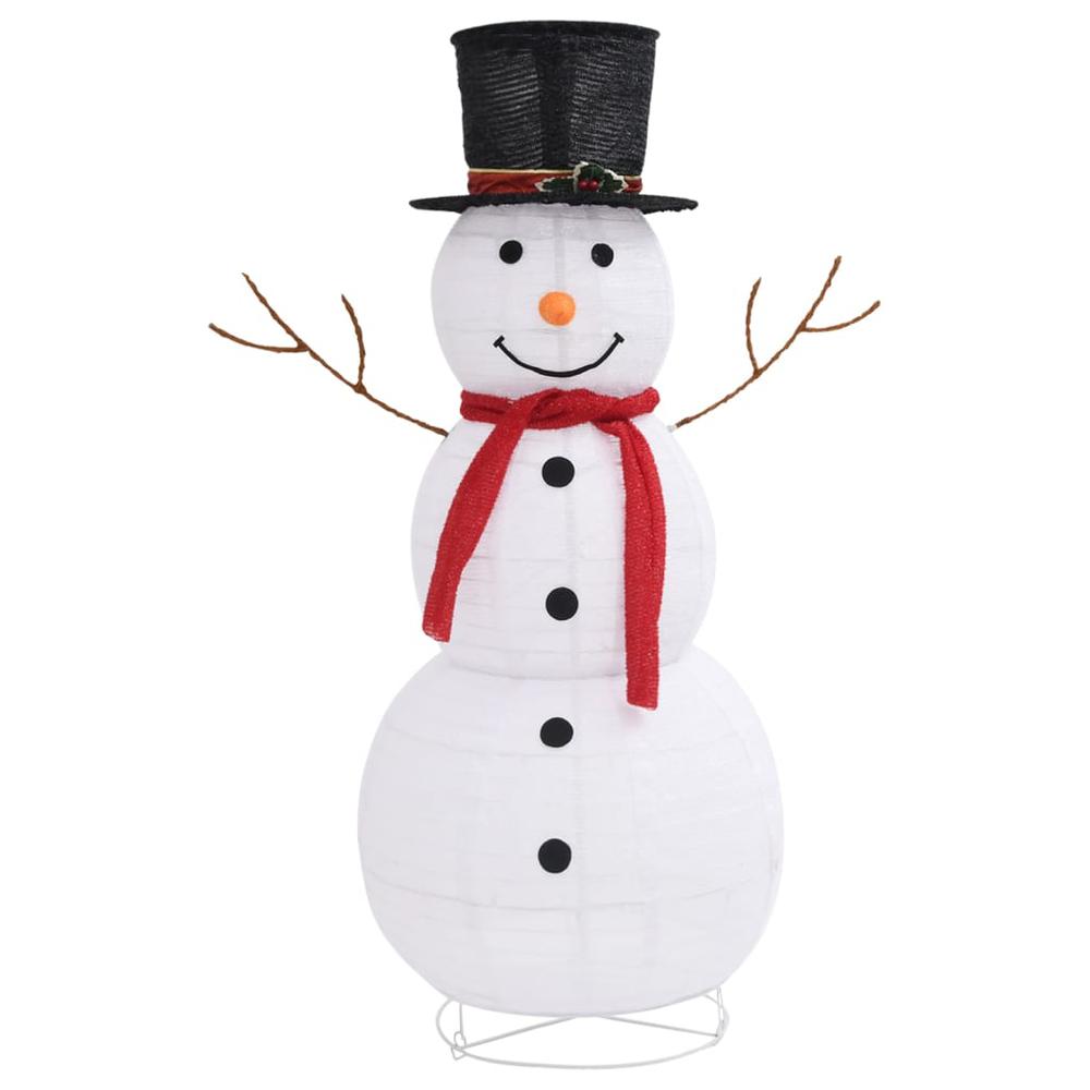 vidaXL Decorative Christmas Snowman Figure LED Luxury Fabric 47.2". Picture 5