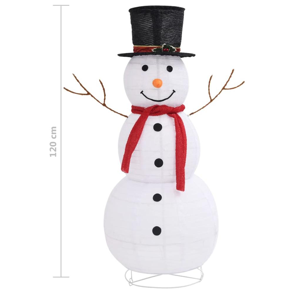 vidaXL Decorative Christmas Snowman Figure LED Luxury Fabric 47.2". Picture 8