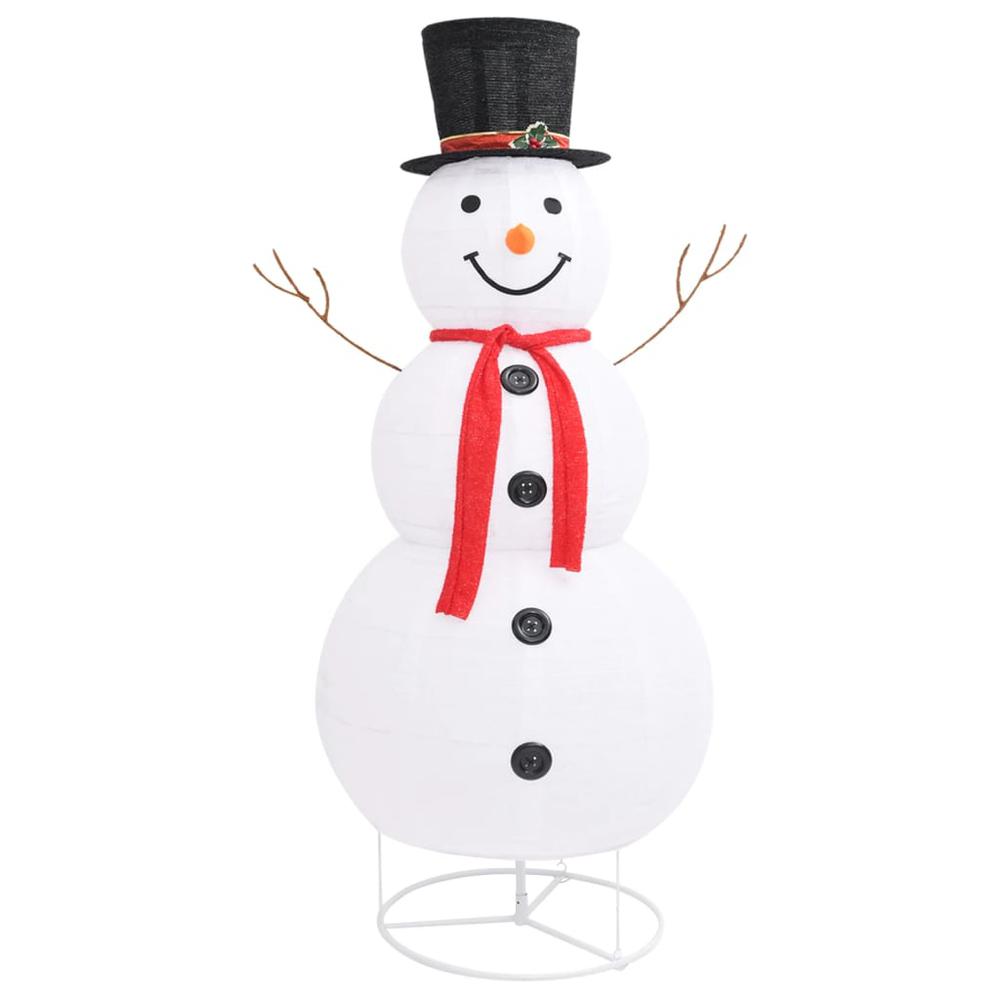vidaXL Decorative Christmas Snowman Figure LED Luxury Fabric 70.9". Picture 5