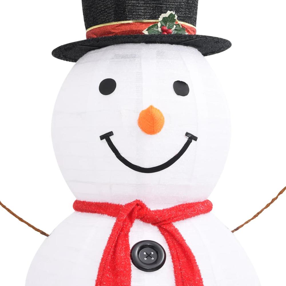 vidaXL Decorative Christmas Snowman Figure LED Luxury Fabric 70.9". Picture 6