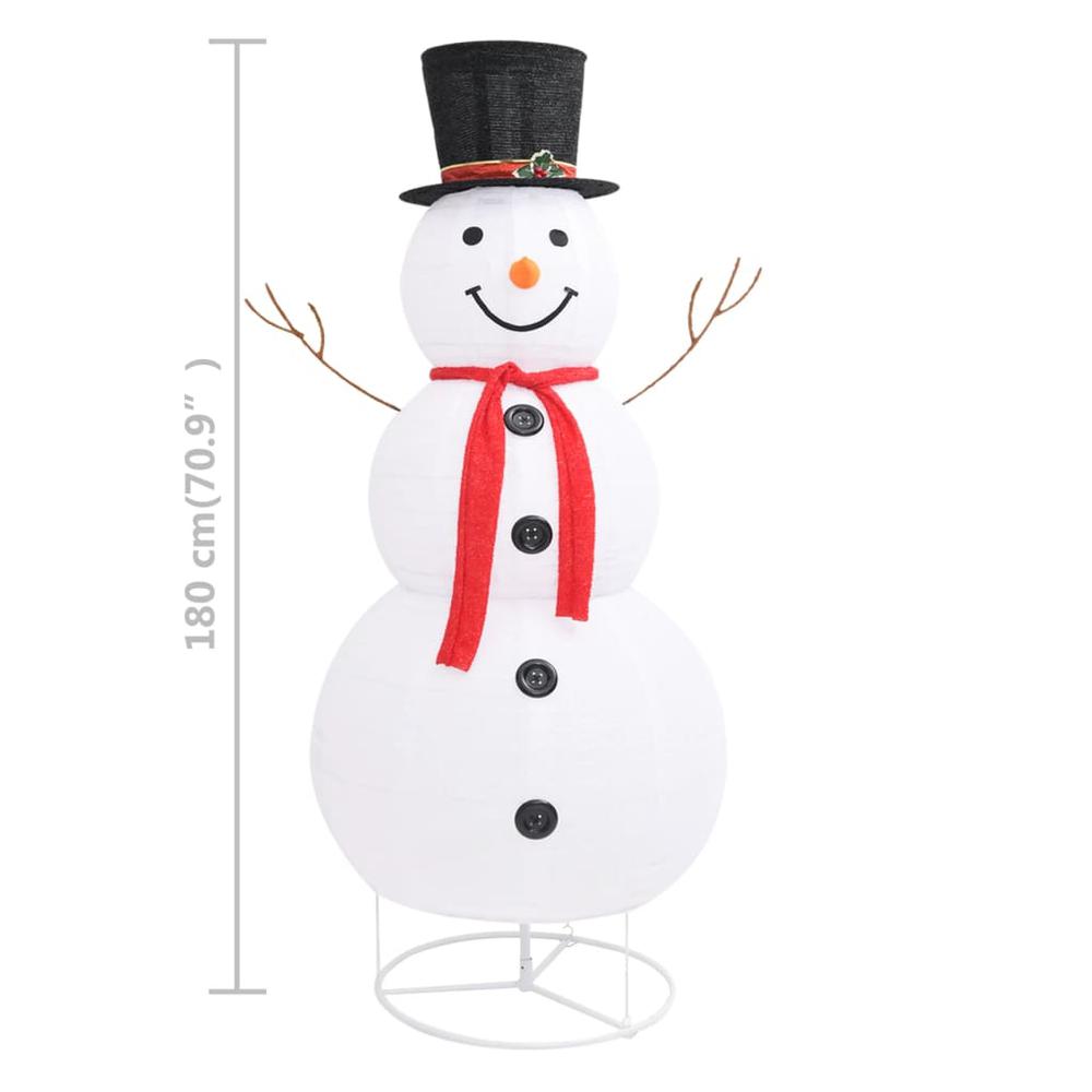 vidaXL Decorative Christmas Snowman Figure LED Luxury Fabric 70.9". Picture 8