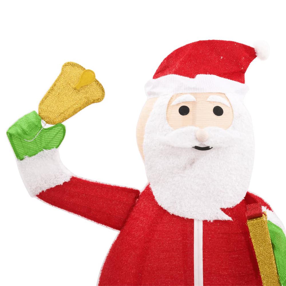 vidaXL Decorative Christmas Santa Claus Figure LED Luxury Fabric 70.9". Picture 6