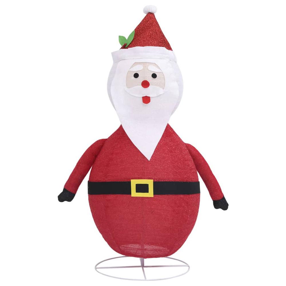 vidaXL Decorative Christmas Santa Claus Figure LED Luxury Fabric 35.4". Picture 5