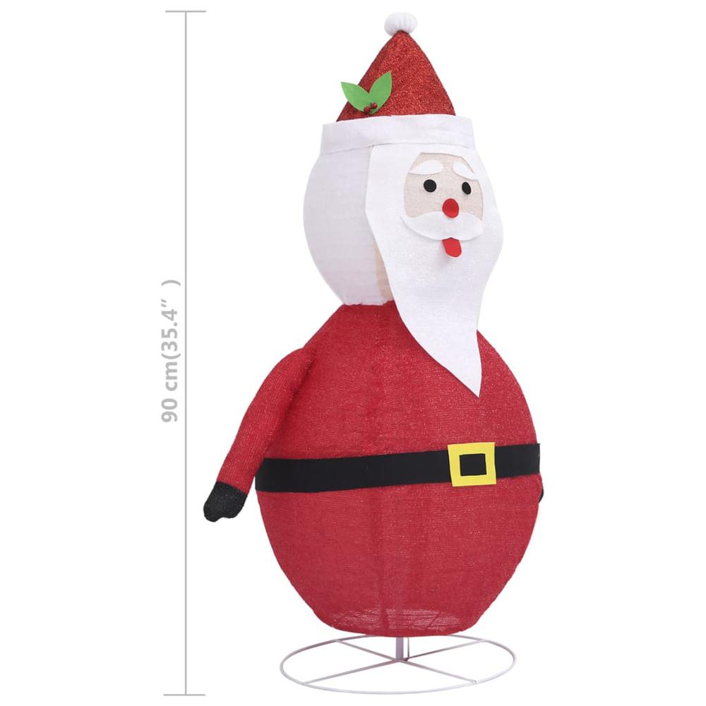 vidaXL Decorative Christmas Santa Claus Figure LED Luxury Fabric 35.4". Picture 10