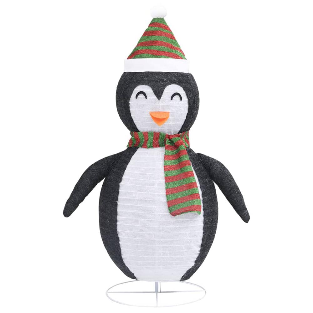 vidaXL Decorative Christmas Snow Penguin Figure LED Luxury Fabric 23.6". Picture 5