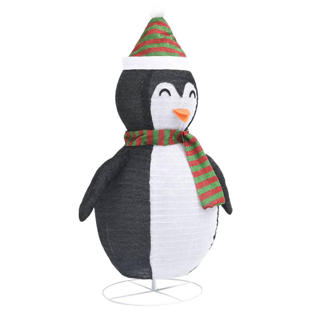 vidaXL Decorative Christmas Snow Penguin Figure LED Luxury Fabric 23.6". Picture 6