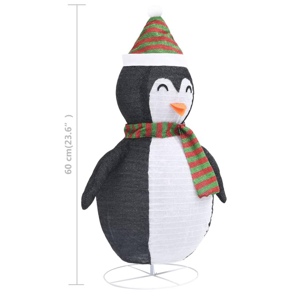vidaXL Decorative Christmas Snow Penguin Figure LED Luxury Fabric 23.6". Picture 10