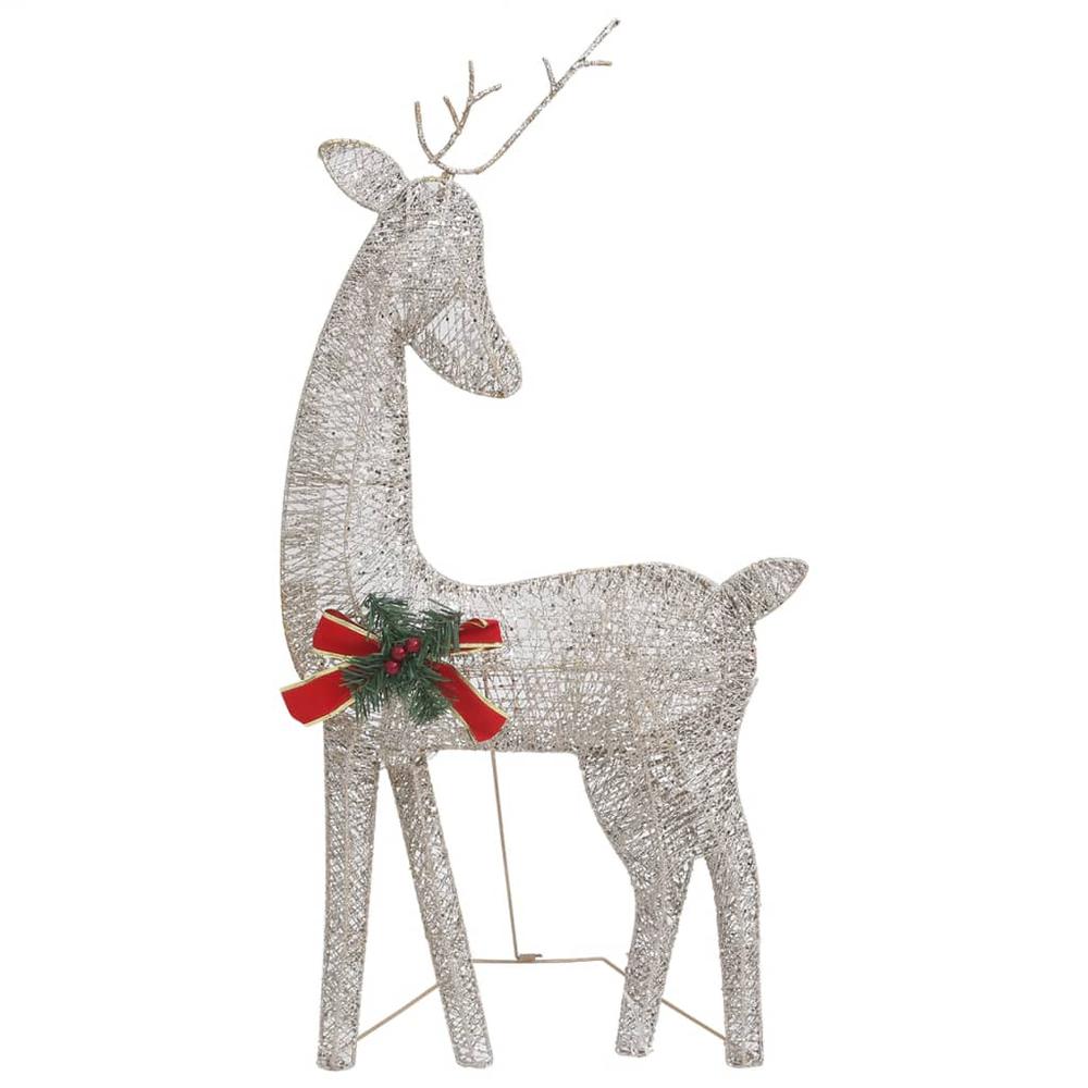 vidaXL Christmas Reindeer Family 106.3"x2.8"x35.4" Gold Warm White Mesh. Picture 5