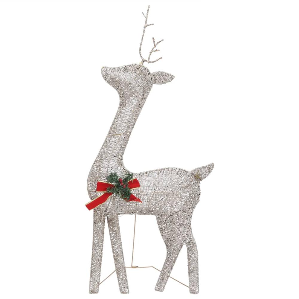 vidaXL Christmas Reindeer Family 106.3"x2.8"x35.4" Gold Warm White Mesh. Picture 6