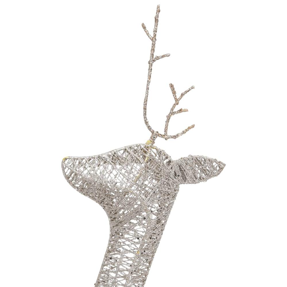 vidaXL Christmas Reindeer Family 106.3"x2.8"x35.4" Gold Warm White Mesh. Picture 8