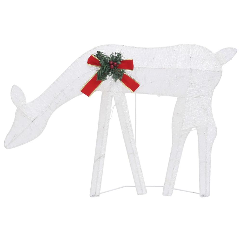 vidaXL Christmas Reindeer Family 106.3"x2.8"x35.4" White Cold White Mesh. Picture 7