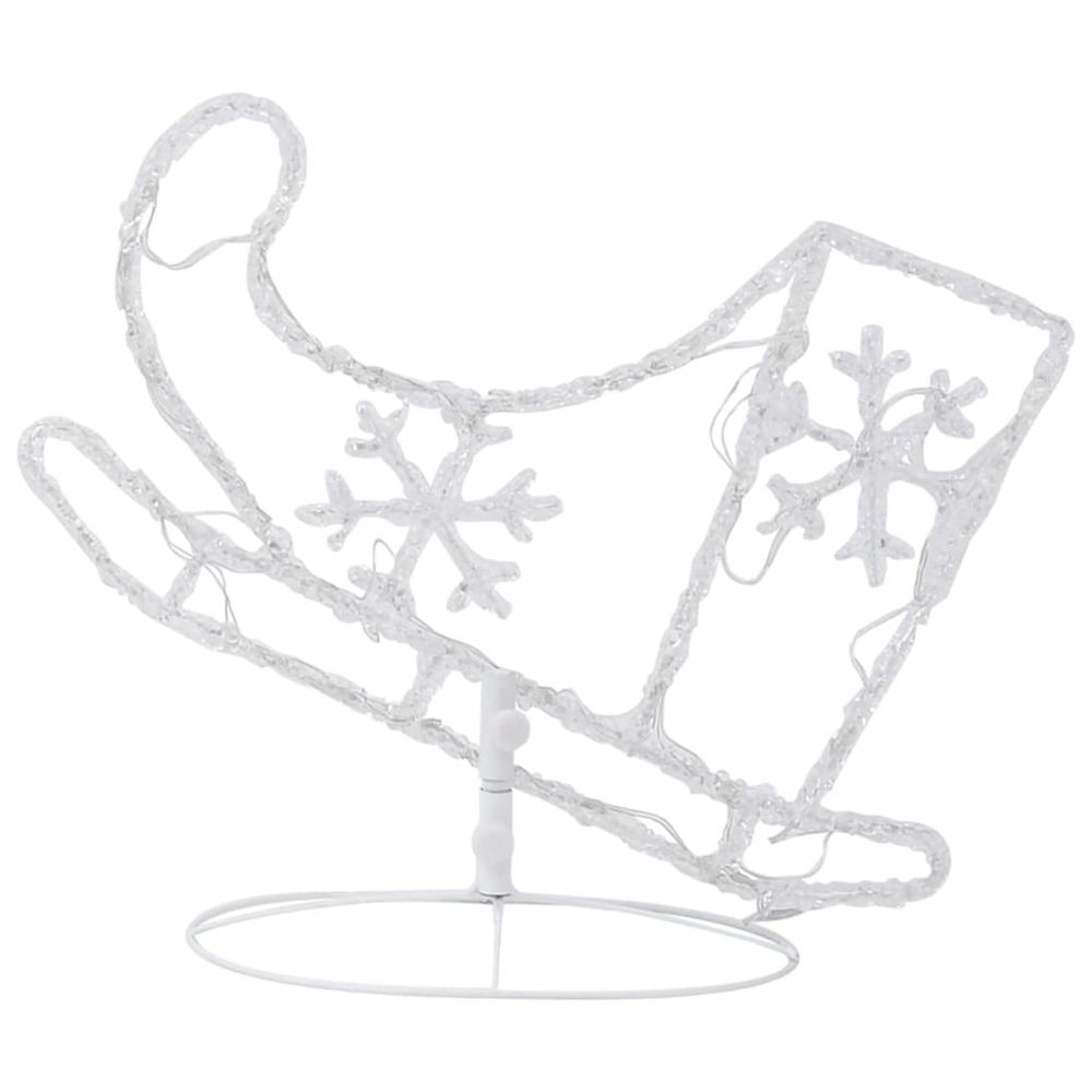 vidaXL Acrylic Christmas Flying Reindeer&Sleigh 102.4"x8.3"x34.3" Warm White. Picture 7