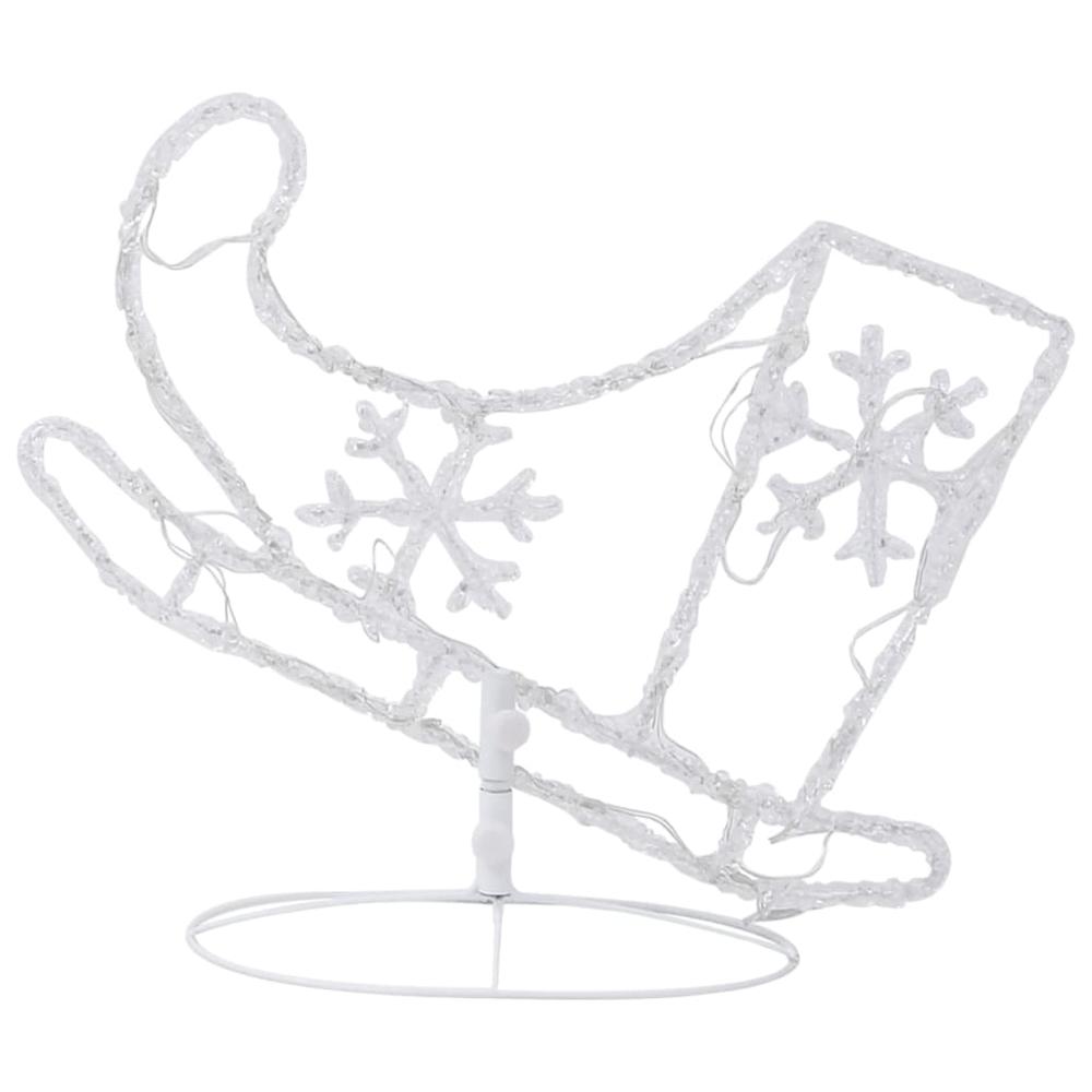 vidaXL Acrylic Christmas Flying Reindeer&Sleigh 102.4"x8.3"x34.3" Cold White. Picture 7
